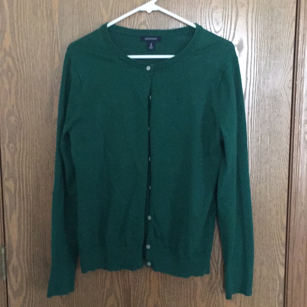 Dark green Lands’ End Cardigan size small